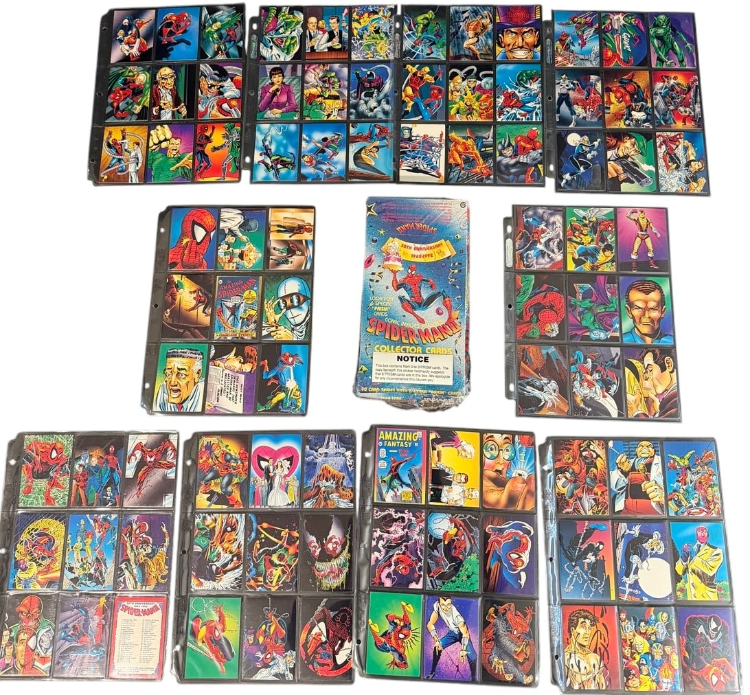 1992 Comic Images Marvel Spider-Man II 30th Anniversary Trading Cards: A collection of Marvel Spider-Man II 30th Anniversary trading cards, produced by Comic Images in 1992 to commemorate the characters history from 1962 to 1992. The cards are printed on cardstock and