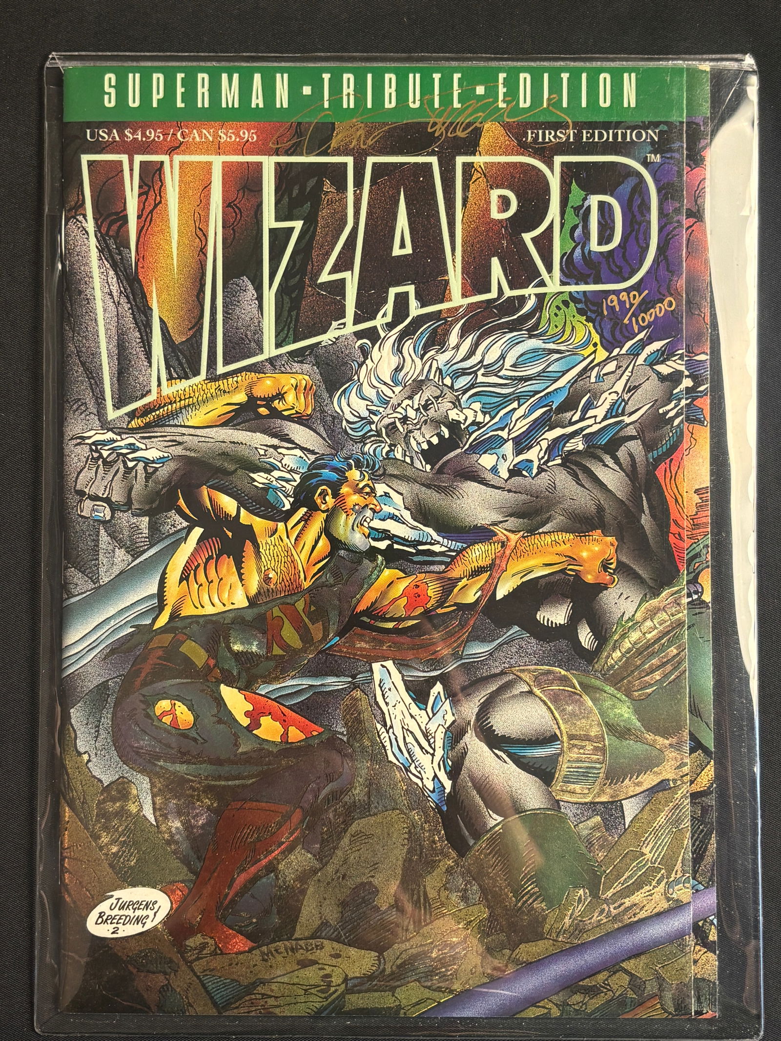 Wizard Superman Tribute Edition Special Gold Edition Signed by Dan Jurgens (1 of 2)