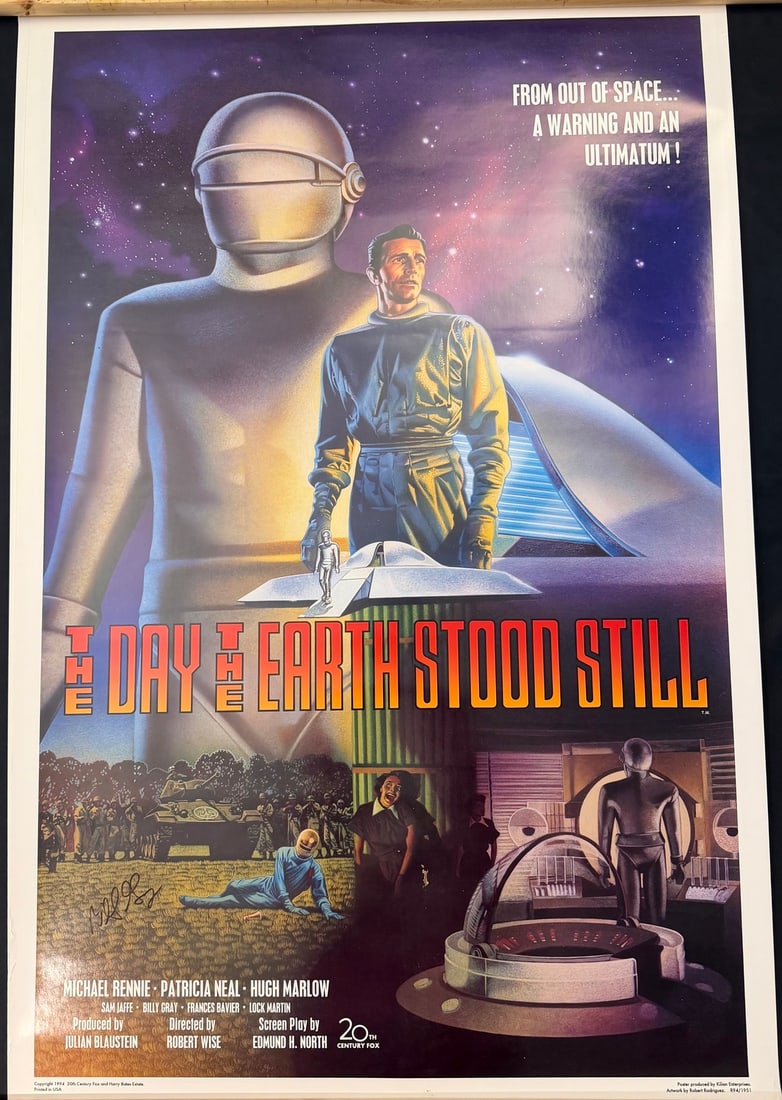 The Day the Earth Stood Still Kilian Enterprises 1994 Commemorative Movie Poster Signed by Billy (1 of 2)
