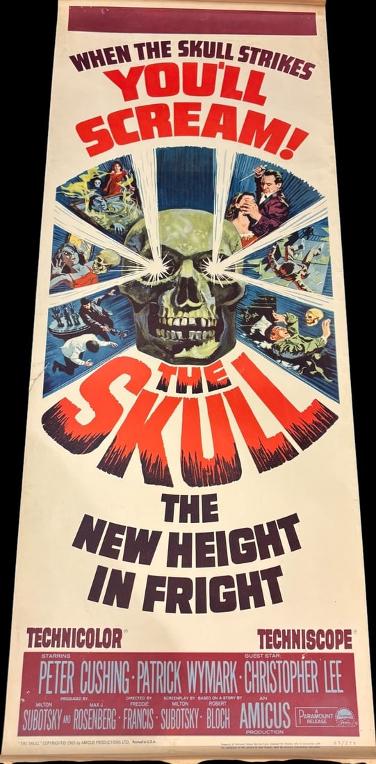 The Skull 1965 Original US Insert Movie Poster (1 of 1)