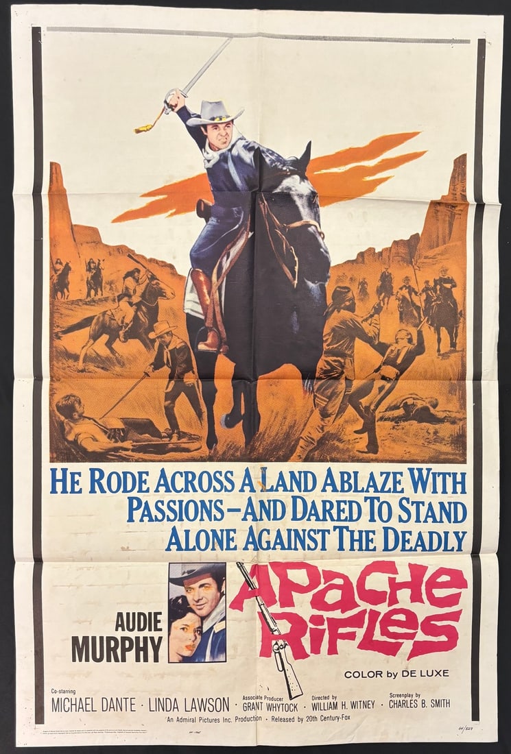 Apache Rifles 1964 Original One-Sheet Movie Poster Starring Audie Murphy (1 of 1)