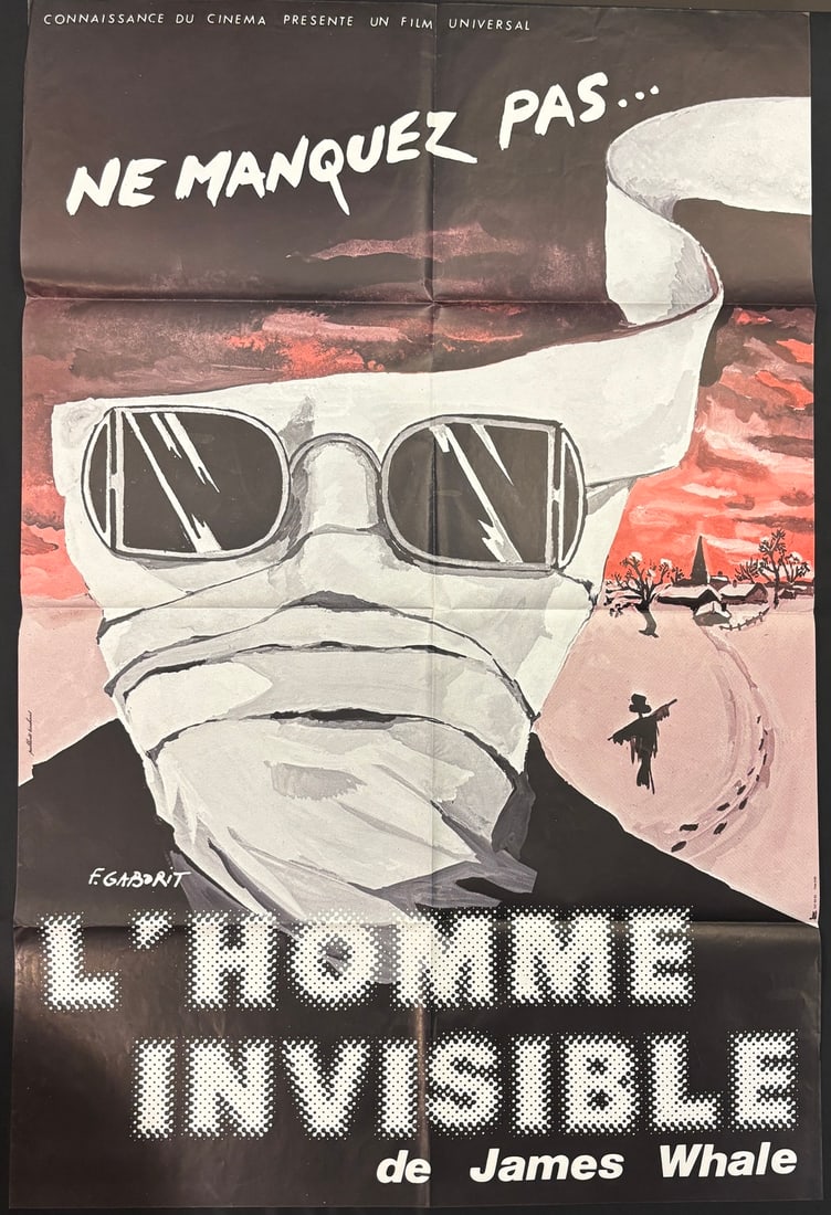 L Homme Invisible French Movie Poster by F. Gaborit (1 of 1)