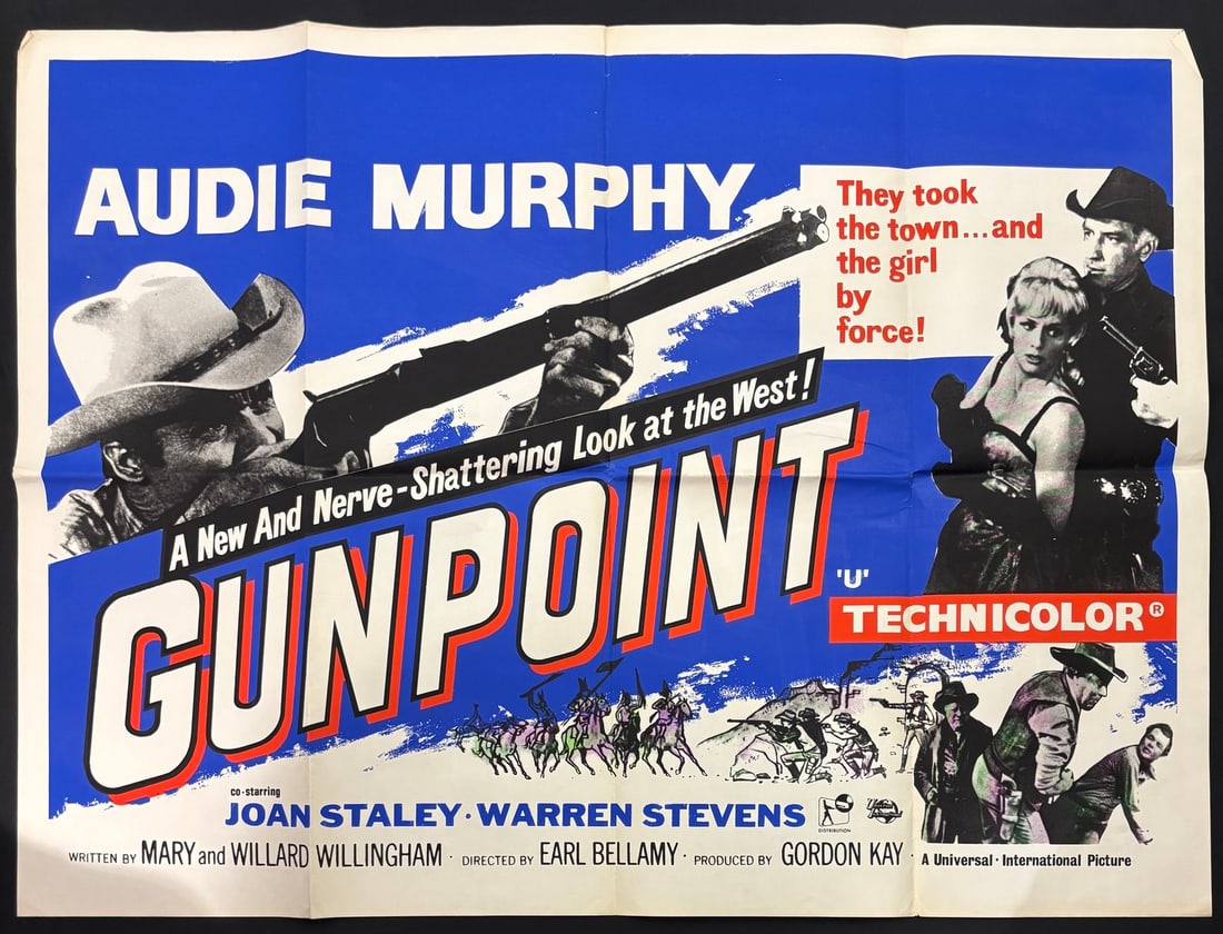 GUNPOINT 1966 Original UK Quad Theatrical Movie Poster (1 of 1)