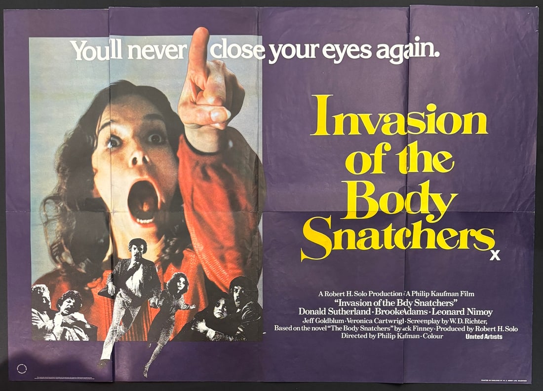 Invasion of the Body Snatchers 1978 Original 30x40 British Quad Movie Poster (1 of 1)
