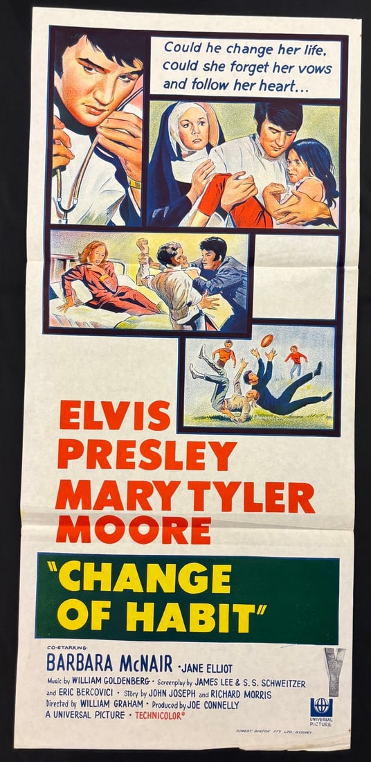 Change of Habit 1969 Original Australian Daybill Movie Poster (1 of 1)