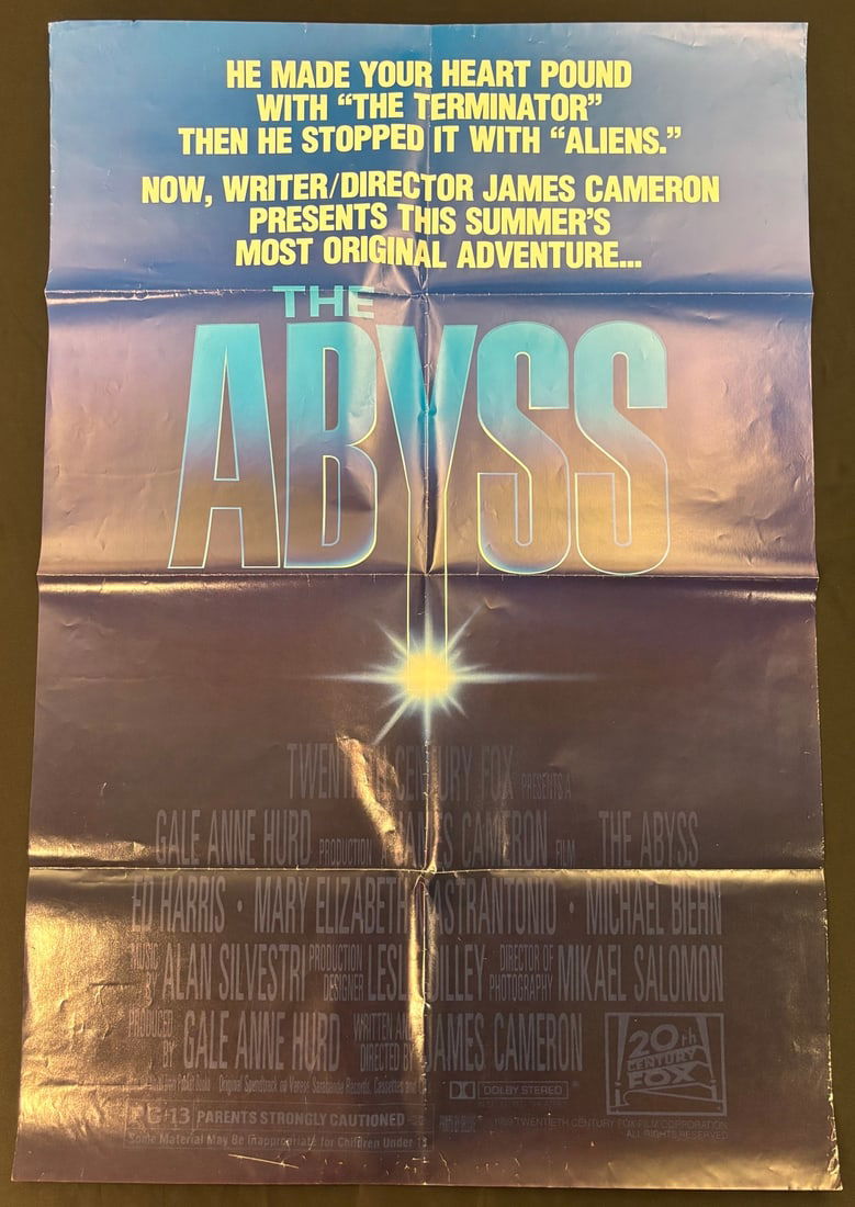 James Cameron s The Abyss 1989 Original One Sheet Movie Poster (1 of 1)
