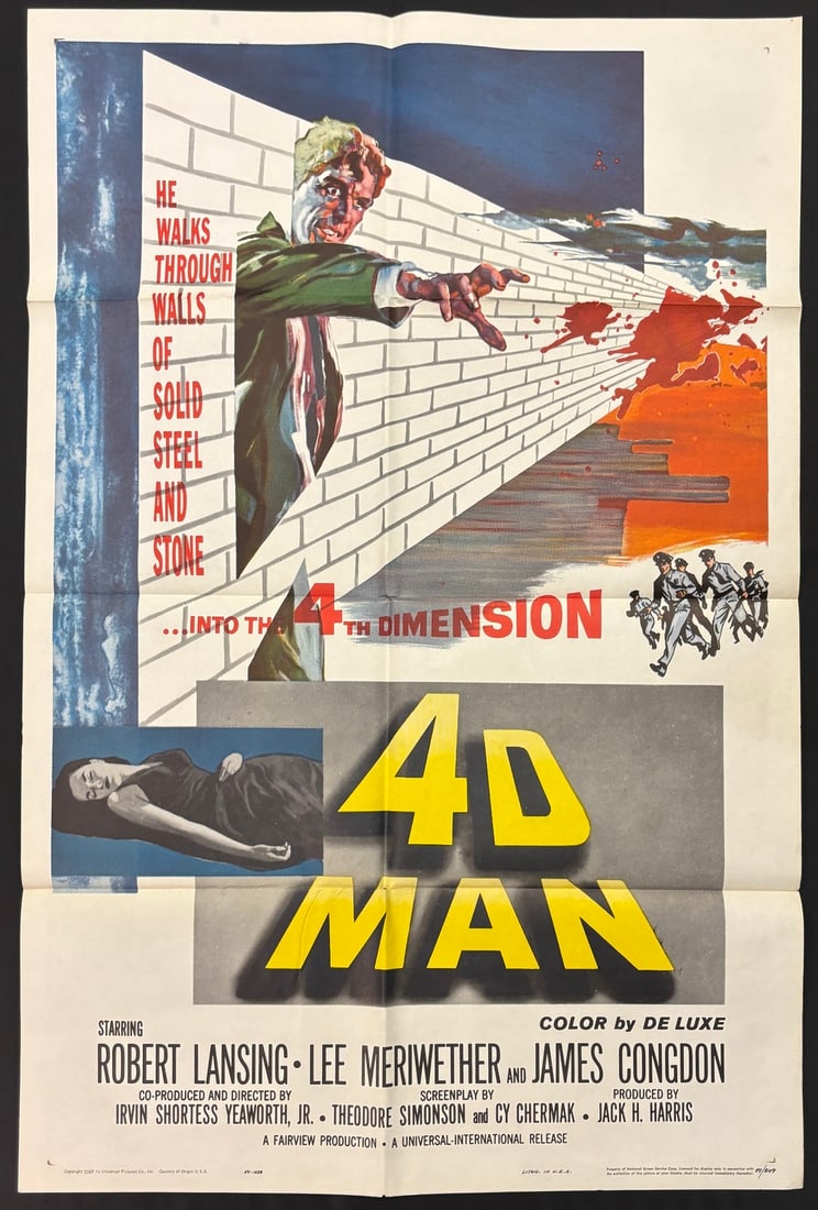 4D Man 1959 Original US One-Sheet Movie Poster (1 of 1)