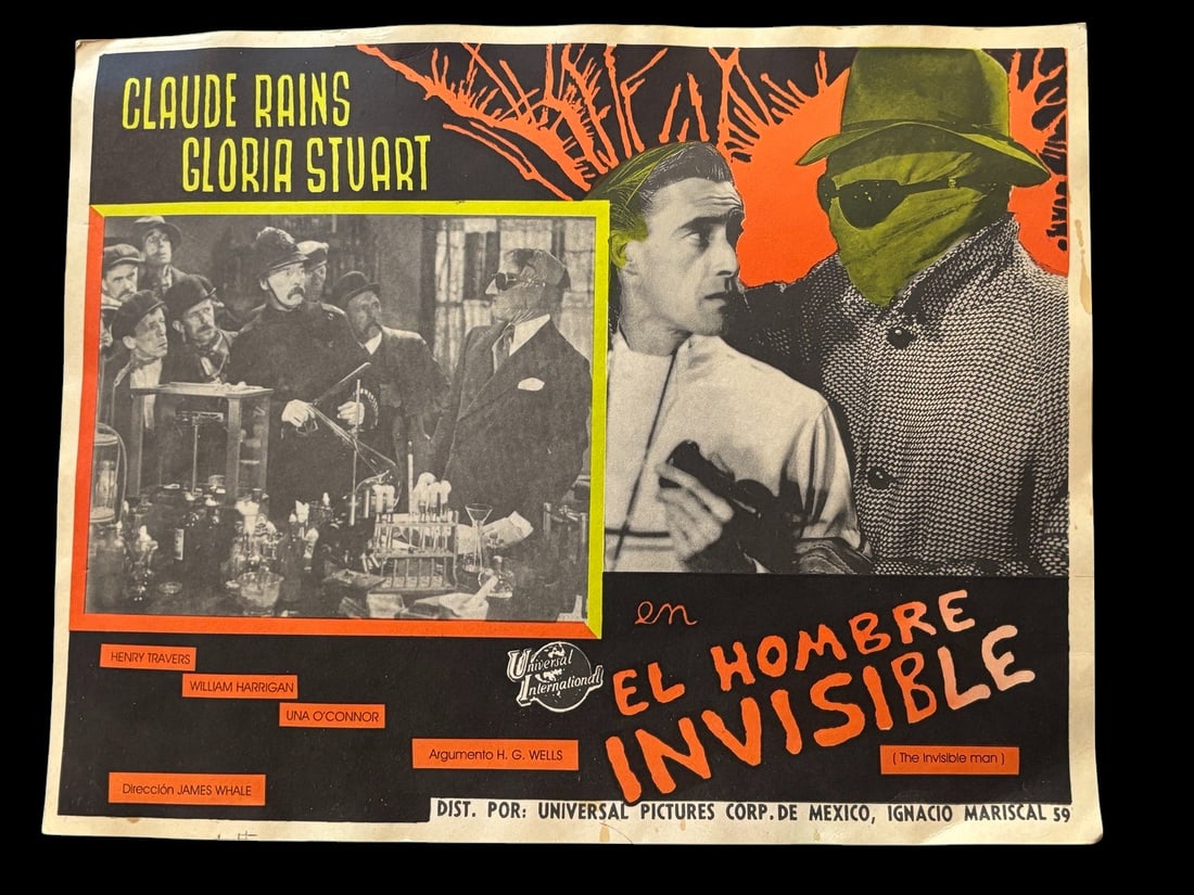 Mexican Movie Lobby Card for El Hombre Invisible The Invisible Man (1 of 1)