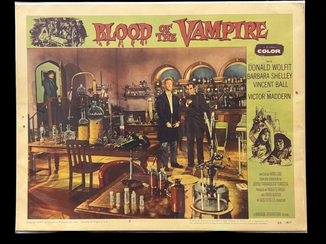 Original 1958 Blood of the Vampire US Lobby Card No. 2 (1 of 1)