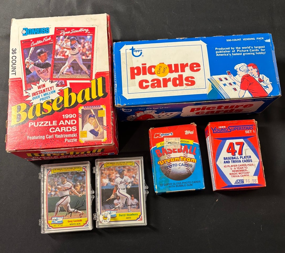 An Assortment of Vintage Baseball Trading Card Boxes and Sets (1 of 1)