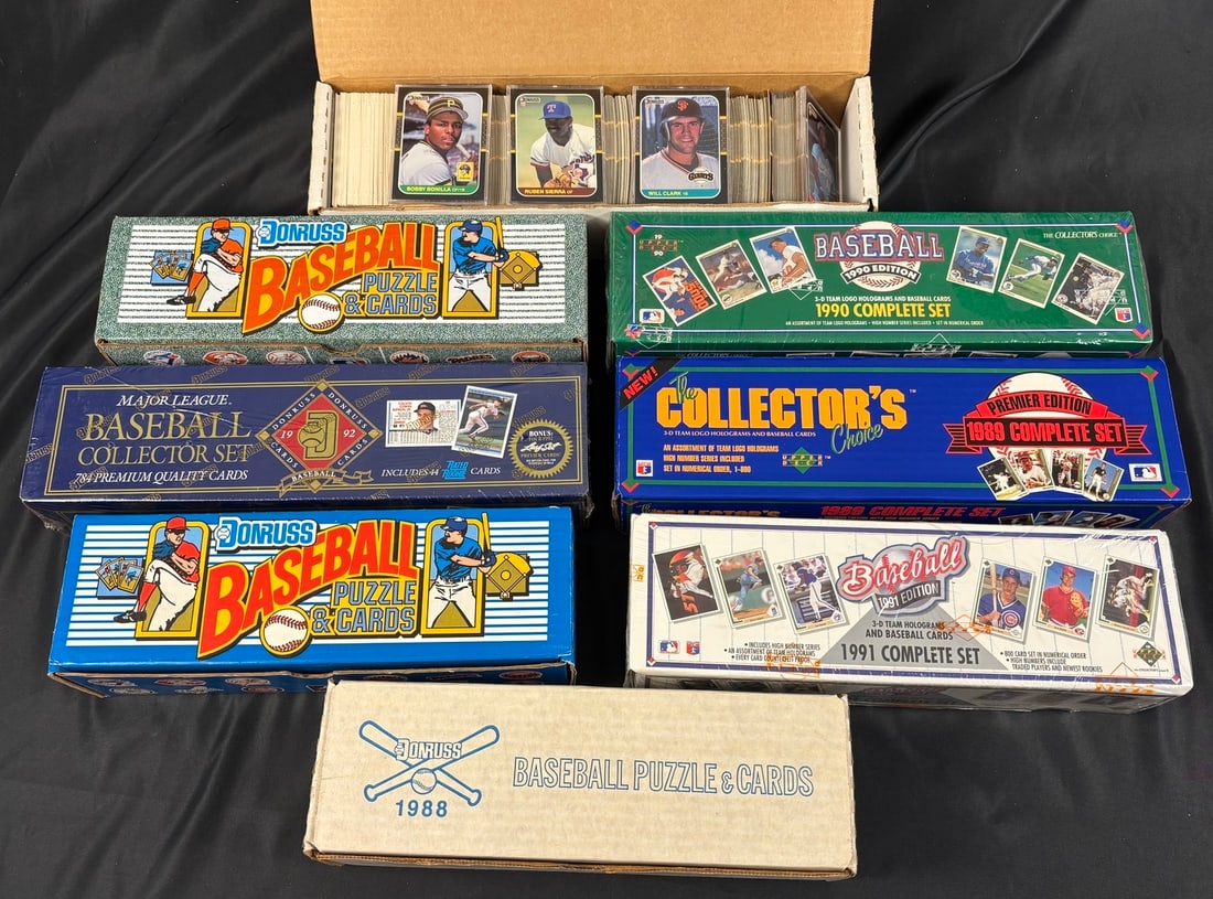 A Collection of Upper Deck and Donruss Factory Sealed and Unsealed Baseball Complete Sets and Loose (1 of 1)