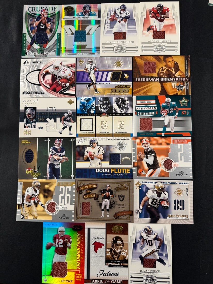 NFL Relic Cards Donruss Threads, Leaf Certified Materials, and Upper Deck MVP (1 of 1)