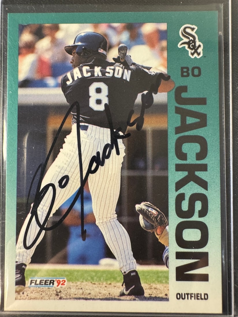 1992 Fleer Bo Jackson Chicago White Sox Baseball Card Number 86 Signed (1 of 1)