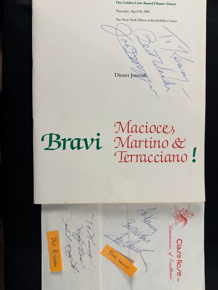 Signed Baseball Ephemera Items Including Joe DiMaggio, Phil Rizzuto, and Tom Seaver (1 of 1)