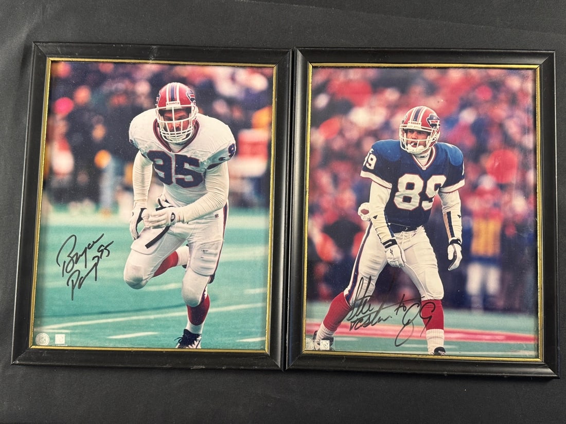 Autographed Buffalo Bills 8x10 Photos Featuring Bryce Paup and Steve Tasker (1 of 1)