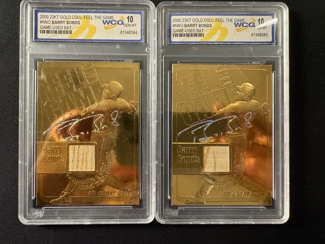2000 23KT Gold Collection Feel the Game Barry Bonds Game Used Bat Baseball Cards (1 of 1)