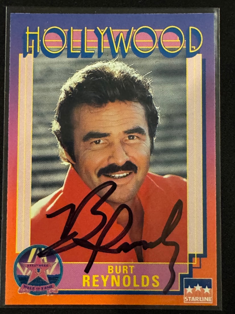 1991 Starline Hollywood Walk of Fame Burt Reynolds Autographed Trading Card Number 19 (1 of 1)