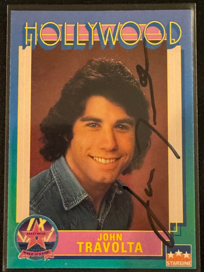 1991 Starline Hollywood Walk of Fame John Travolta Trading Card Number 55 with Autograph (1 of 1)