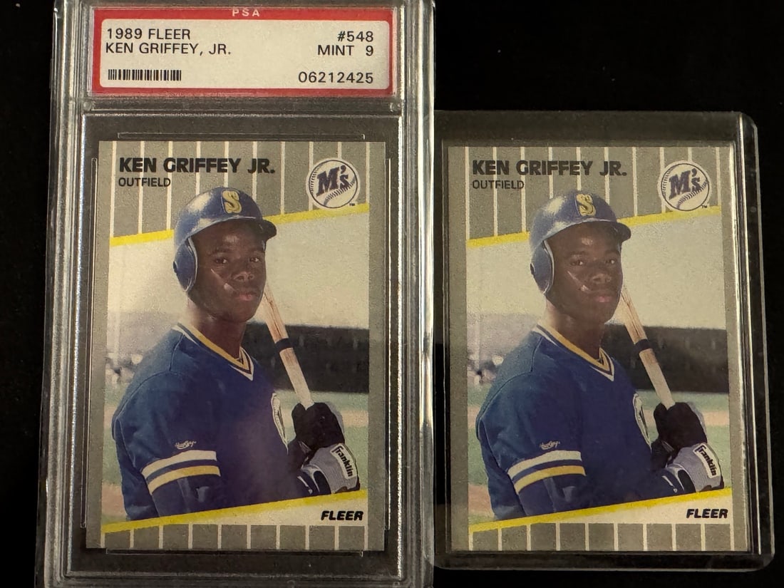 2 - 1989 Fleer Ken Griffey Jr. Seattle Mariners Rookie Cards No. 548 PSA 9 (1 of 1)