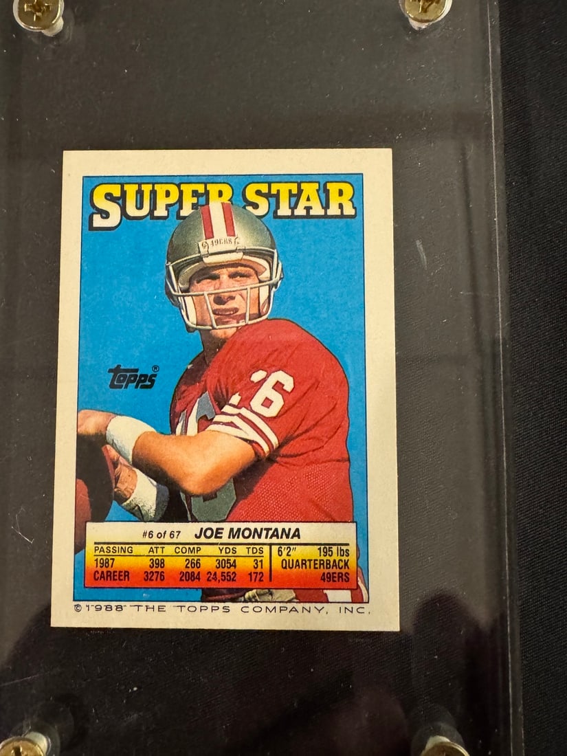 1988 Topps Stickers Super Star Backs Joe Montana 6 (1 of 1)