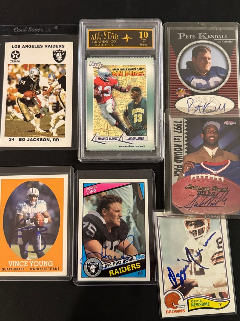 Autograph and Football Card LOT - Includes 2002 36 LeBron James Rookie Review (1 of 1)