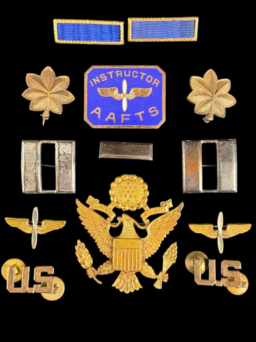WWII AAFTS Training Instructor Insignia Lot: Includes all shown.
