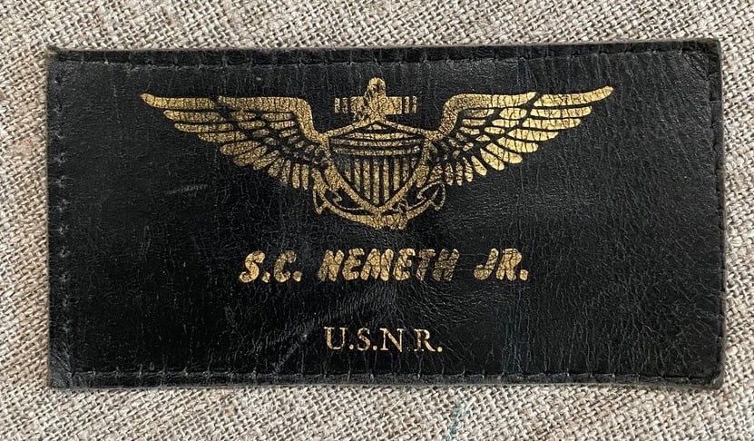 WWII USN Aviator Leather Nametag (1 of 3)