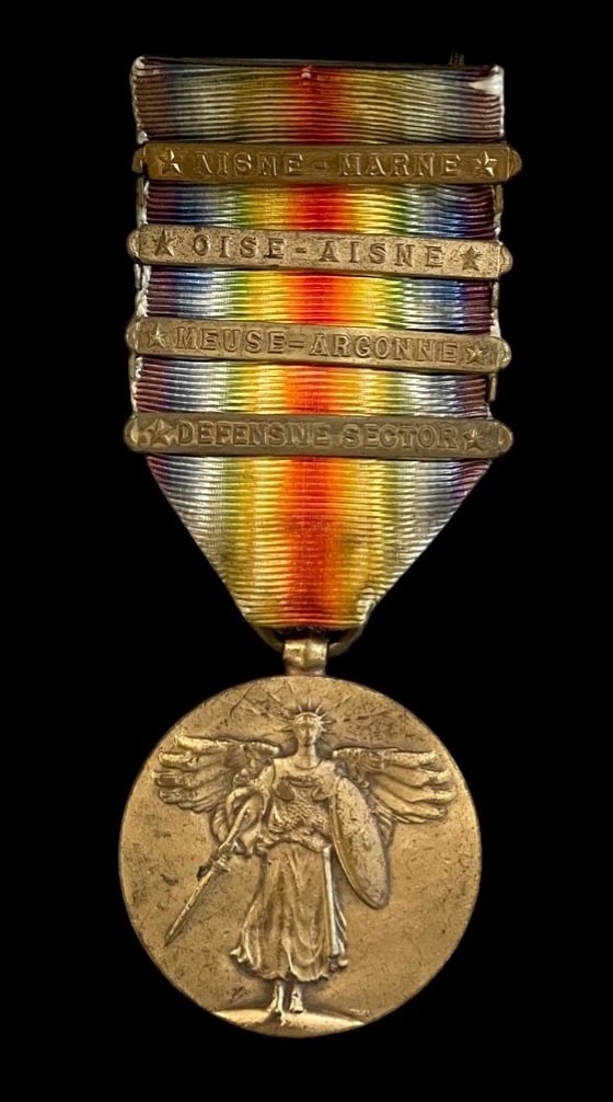 WWI Victory Medal with Four Clasps: As shown