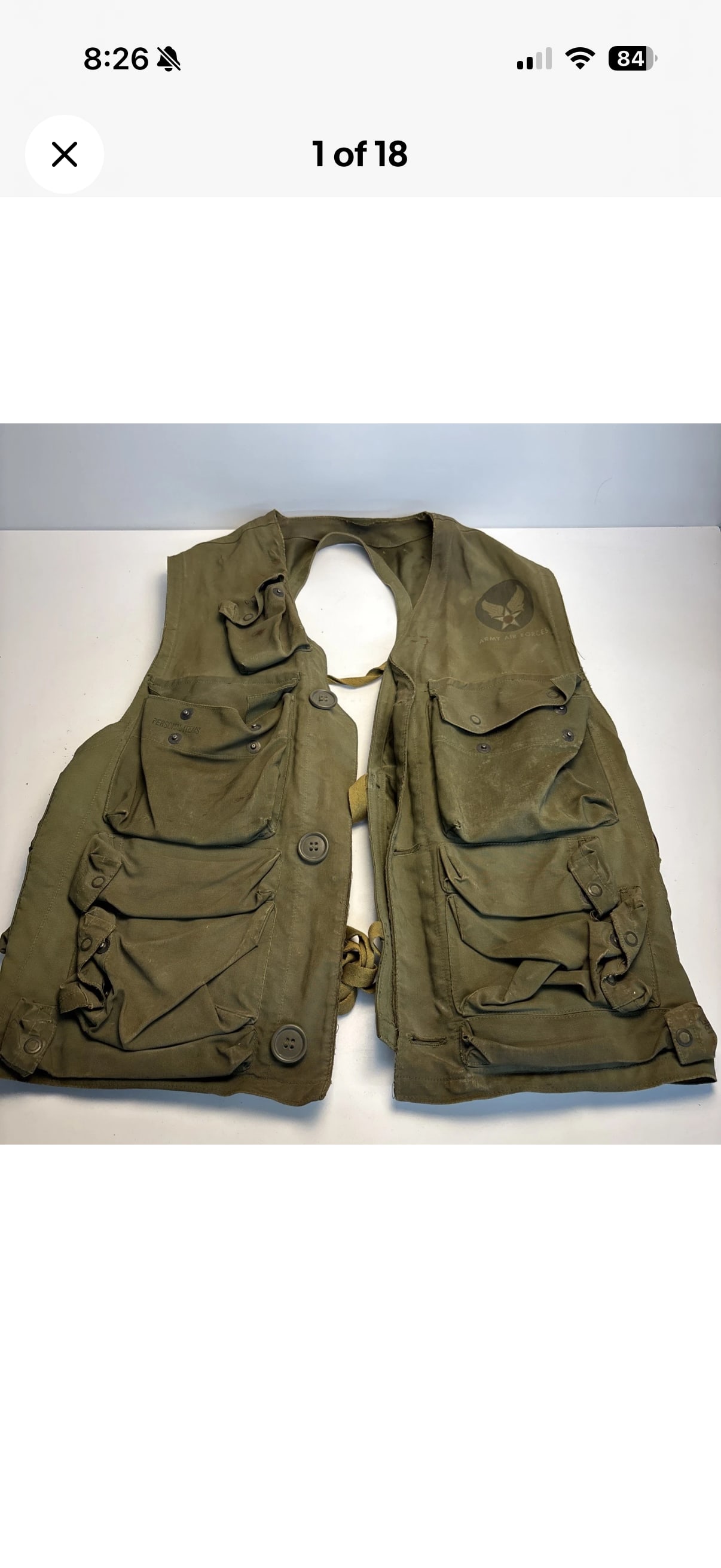 WWII AAF C-1 Survival Vest