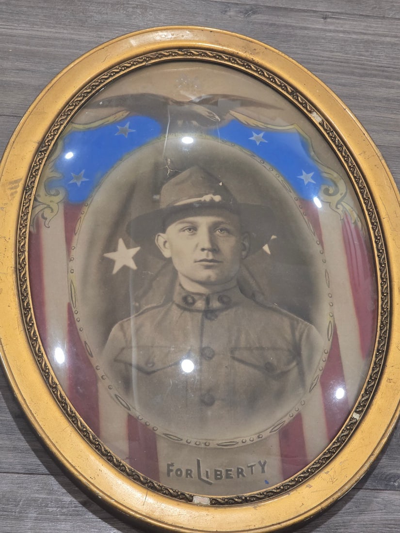 WWI US Army Photo with Campaign Hat (1 of 5)