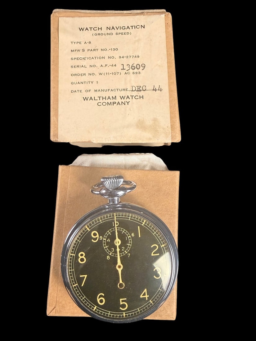 WWII Type A-8 Navigator Stop Watch In Original Box (1 of 1)