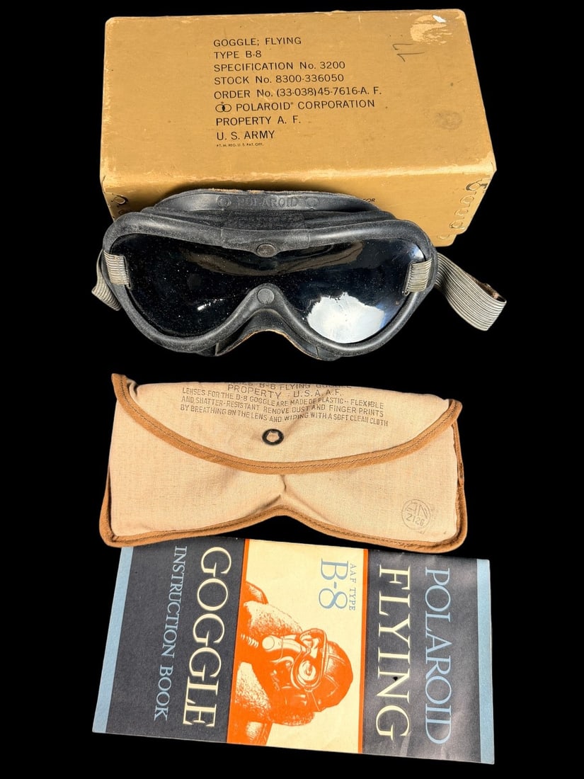 WWII AAF Type B-8 Flight Goggles in Box (1 of 1)