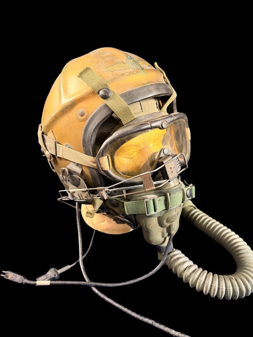 Korean War Era USN H-4 Flight Helmet, O2 Mask, and B-8 Goggles (1 of 3)