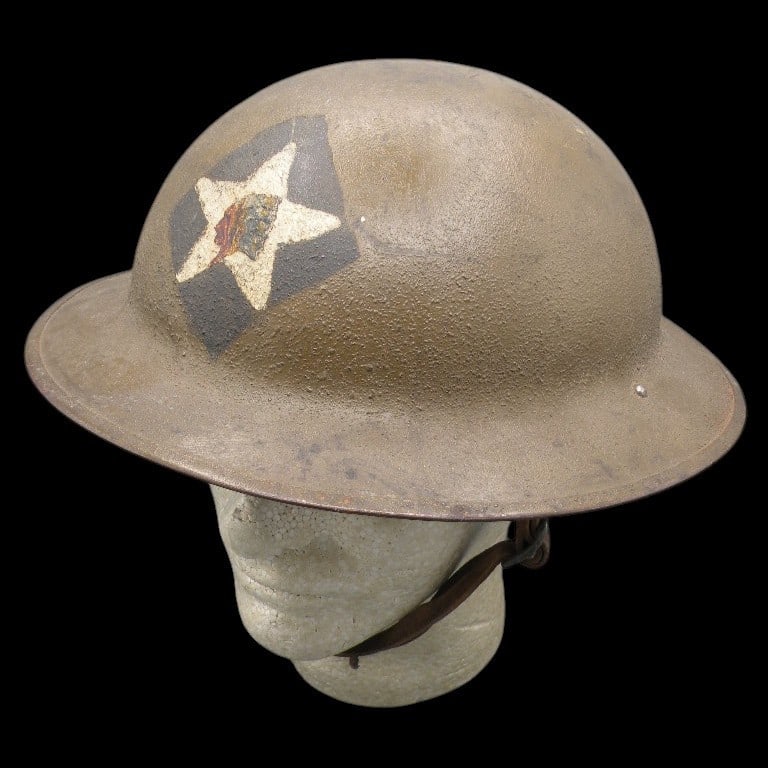 WWI USMC Painted Helmet: Headquarters Company, 6TH Regiment, 2ND Division, US Marine Corps.
