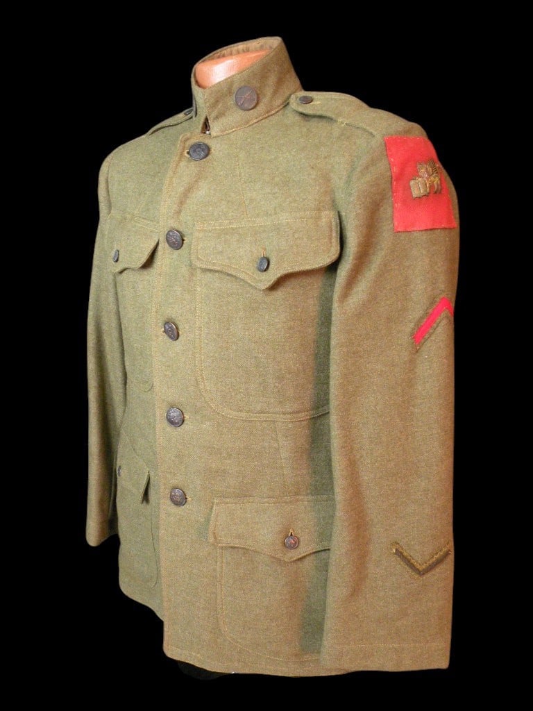 WWI Rare AAS Service tunic with Rare variant Patch: Shoulder insignia is believed to be a variation sold to US service troops returning home from Italy after the war.