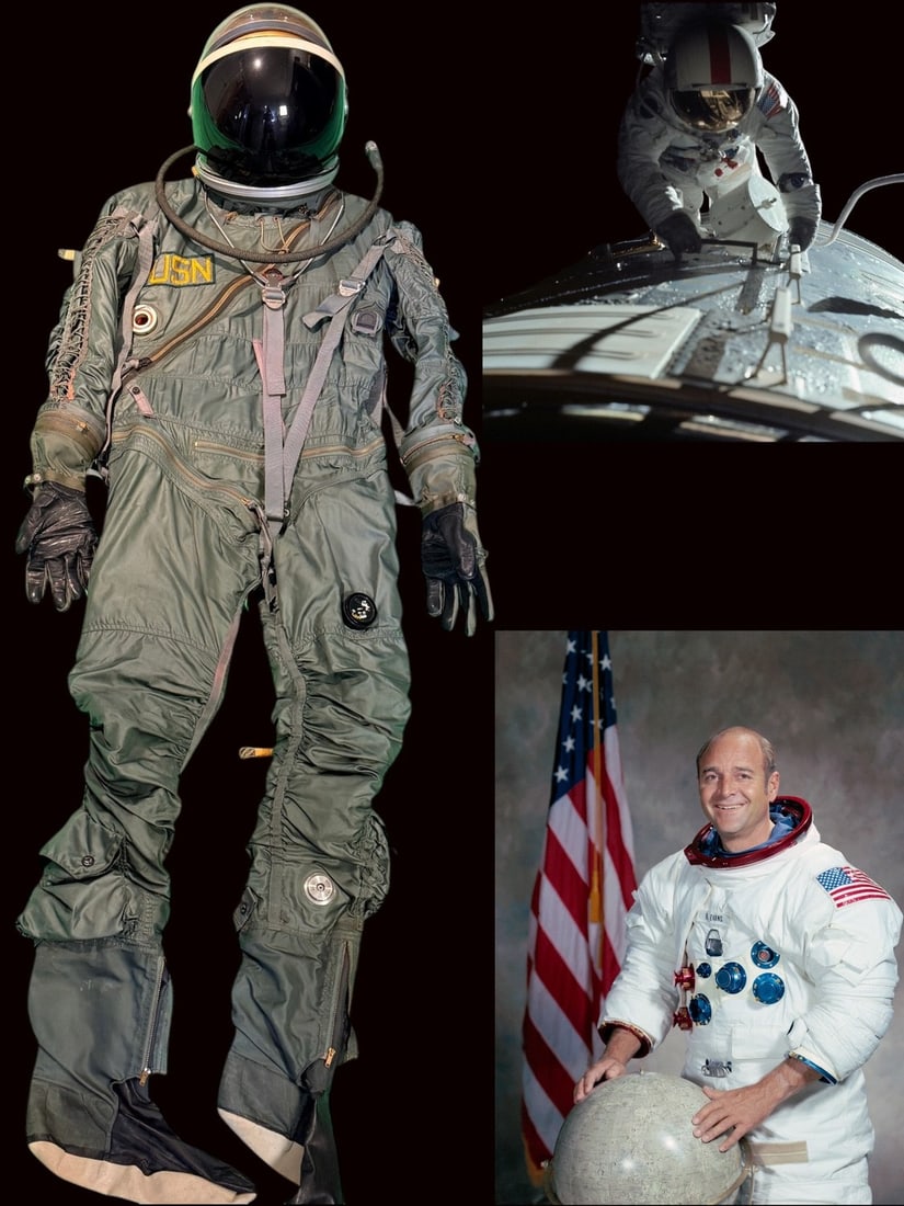 RARE USN Mark IV Mod 1 High Alt Flight Suit and Matching Helmet - Apollo Astronaut (1 of 10)