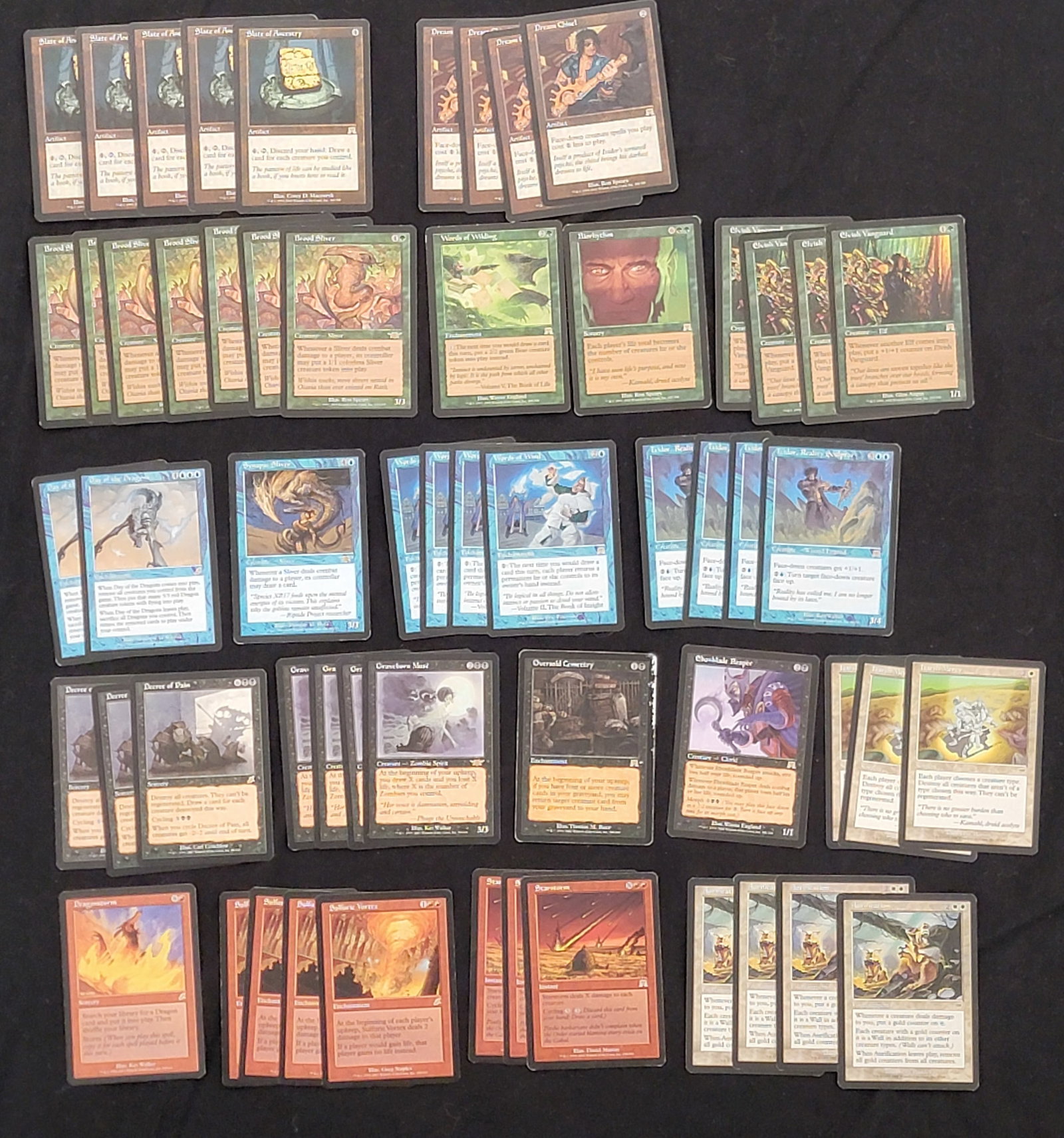 An Assortment of Magic the Gathering Rare Mixed lot of 57 rares from Scourge, Onslaught & Legions: As shown