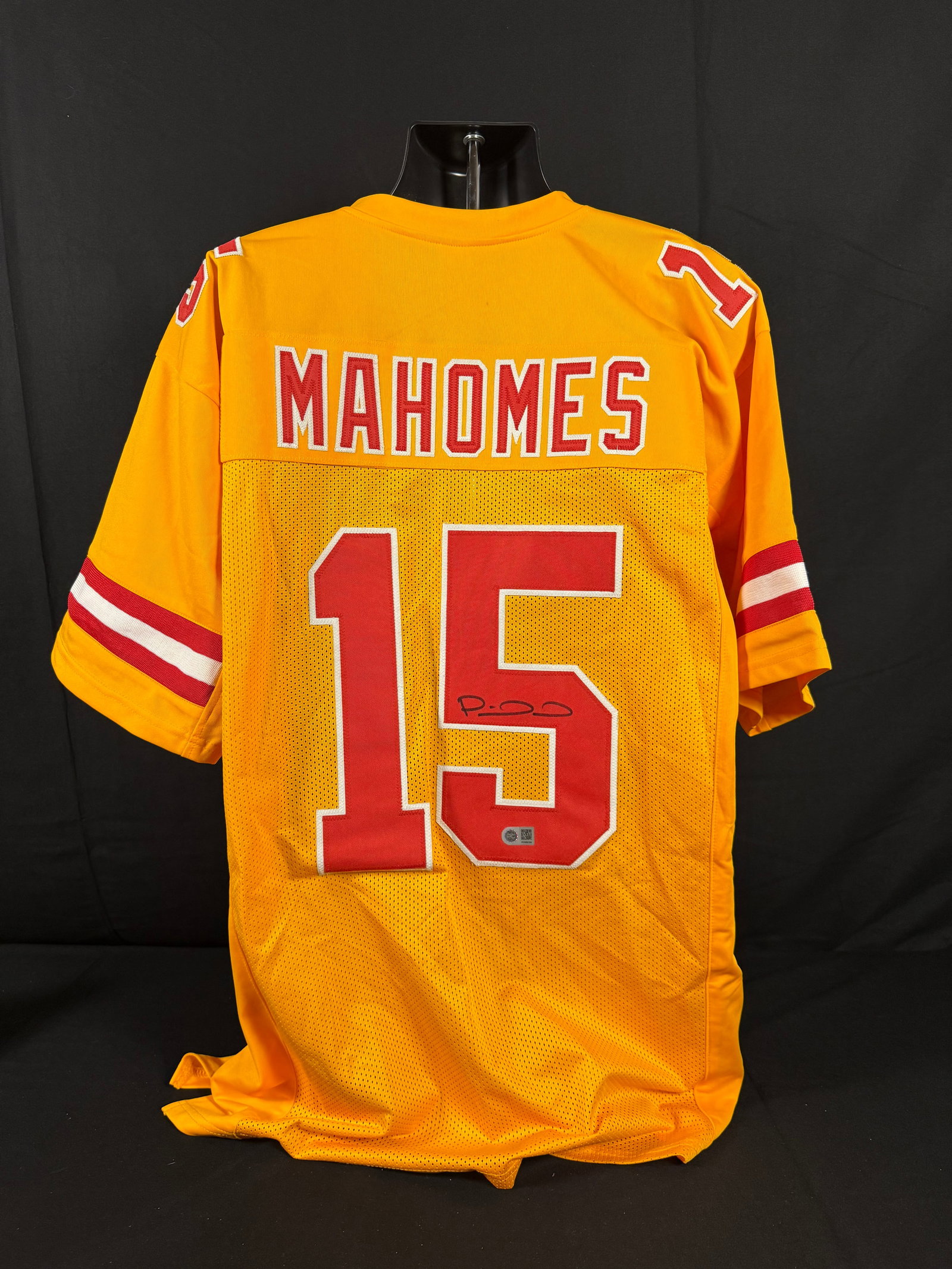 Patrick Mahomes Signed Yellow Kansas City Chiefs Jersey: Signed custom yellow Patrick Mahomes Kansas City Chiefs jersey with COA