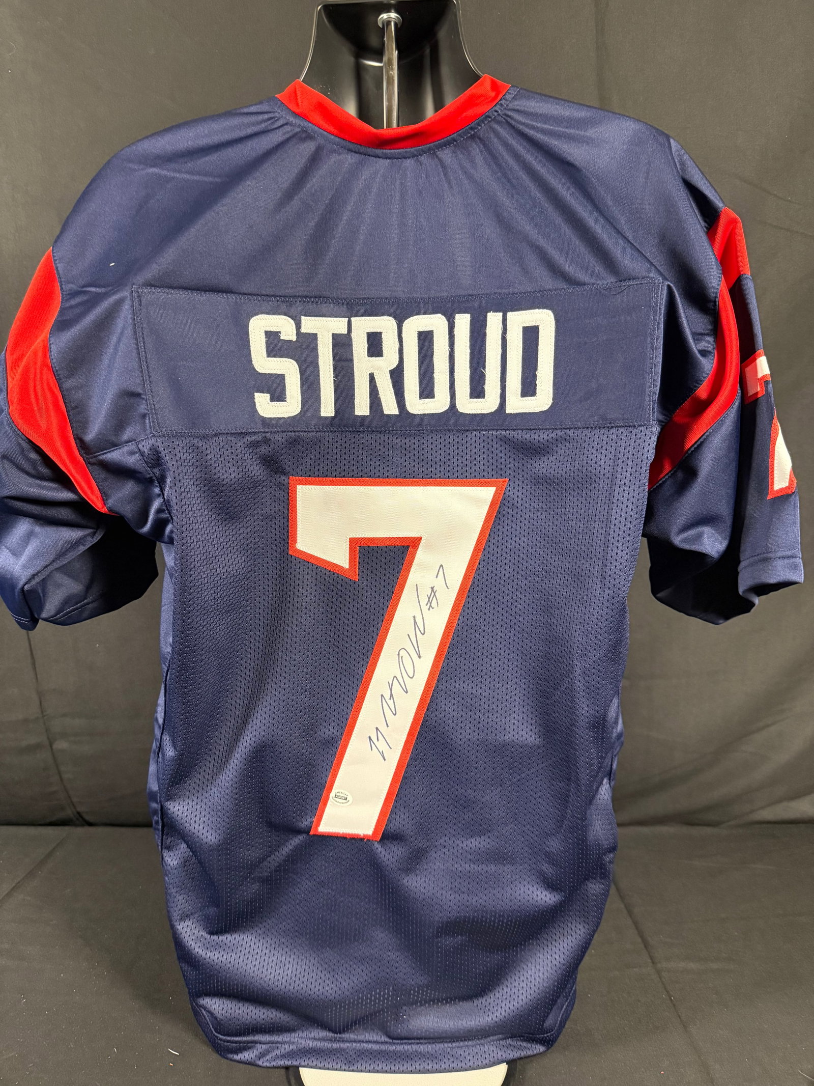 C.J. Stroud Signed Houston Texans Jersey: Signed custom blue C.J. Stroud Houston Texans jersey with COA