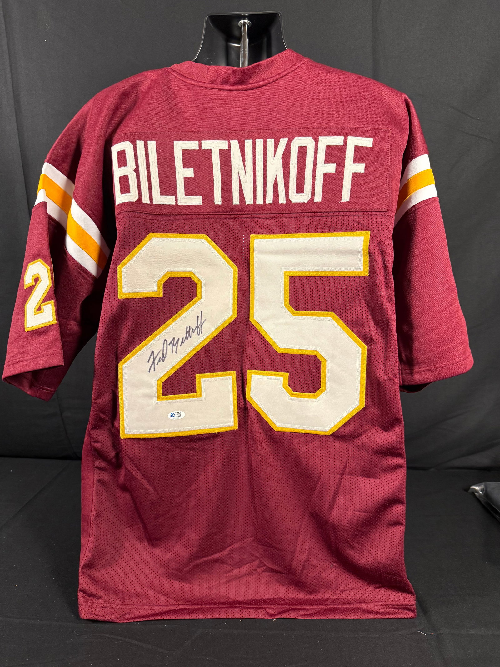 Fred Biletnikoff Signed Florida State Jersey: Signed custom Fred Biletnikoff Florida State jersey with COA
