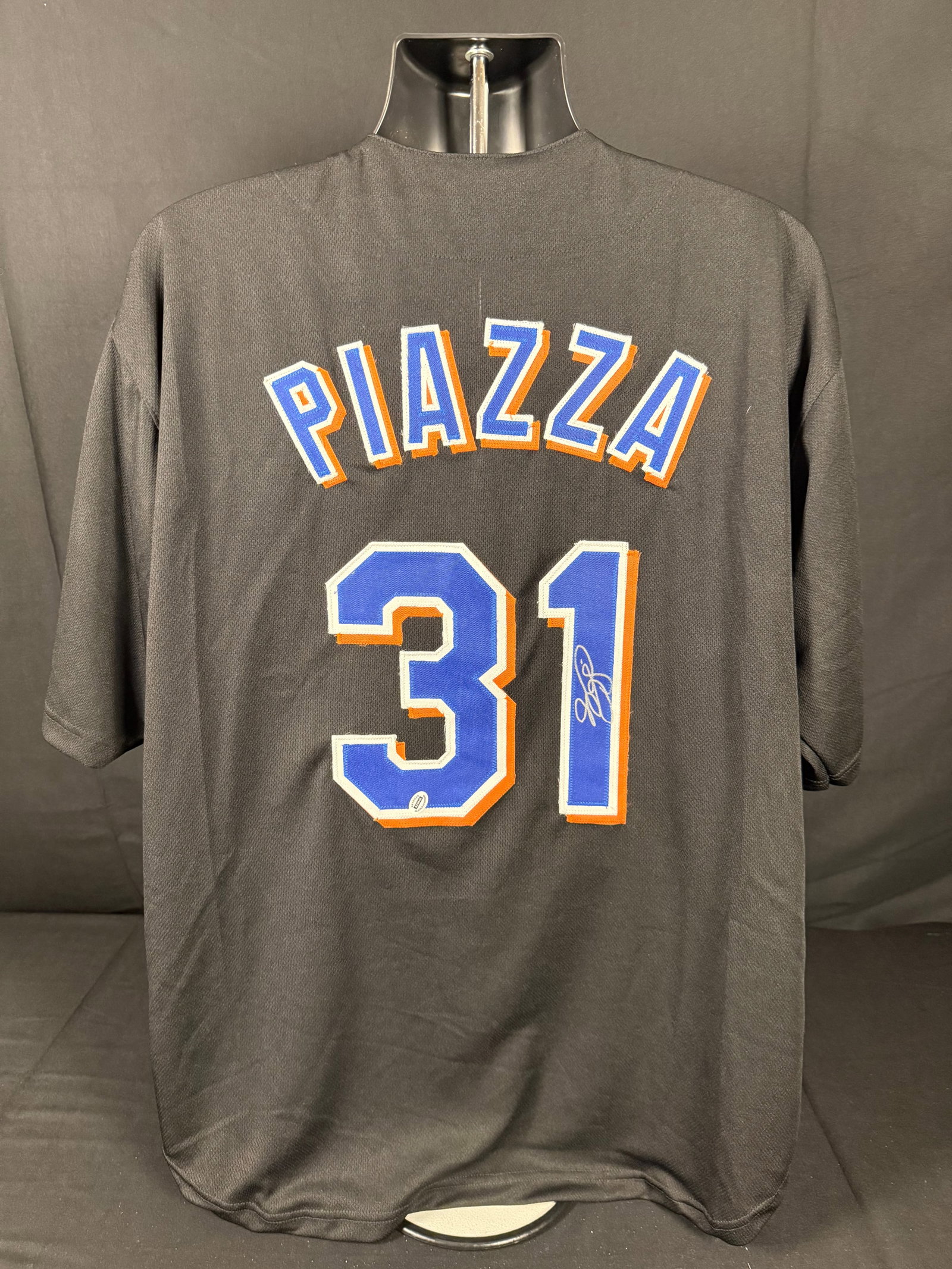Mike Piazza Signed New York Mets Jersey: Signed custom Mike Piazza New York Mets jersey with COA
