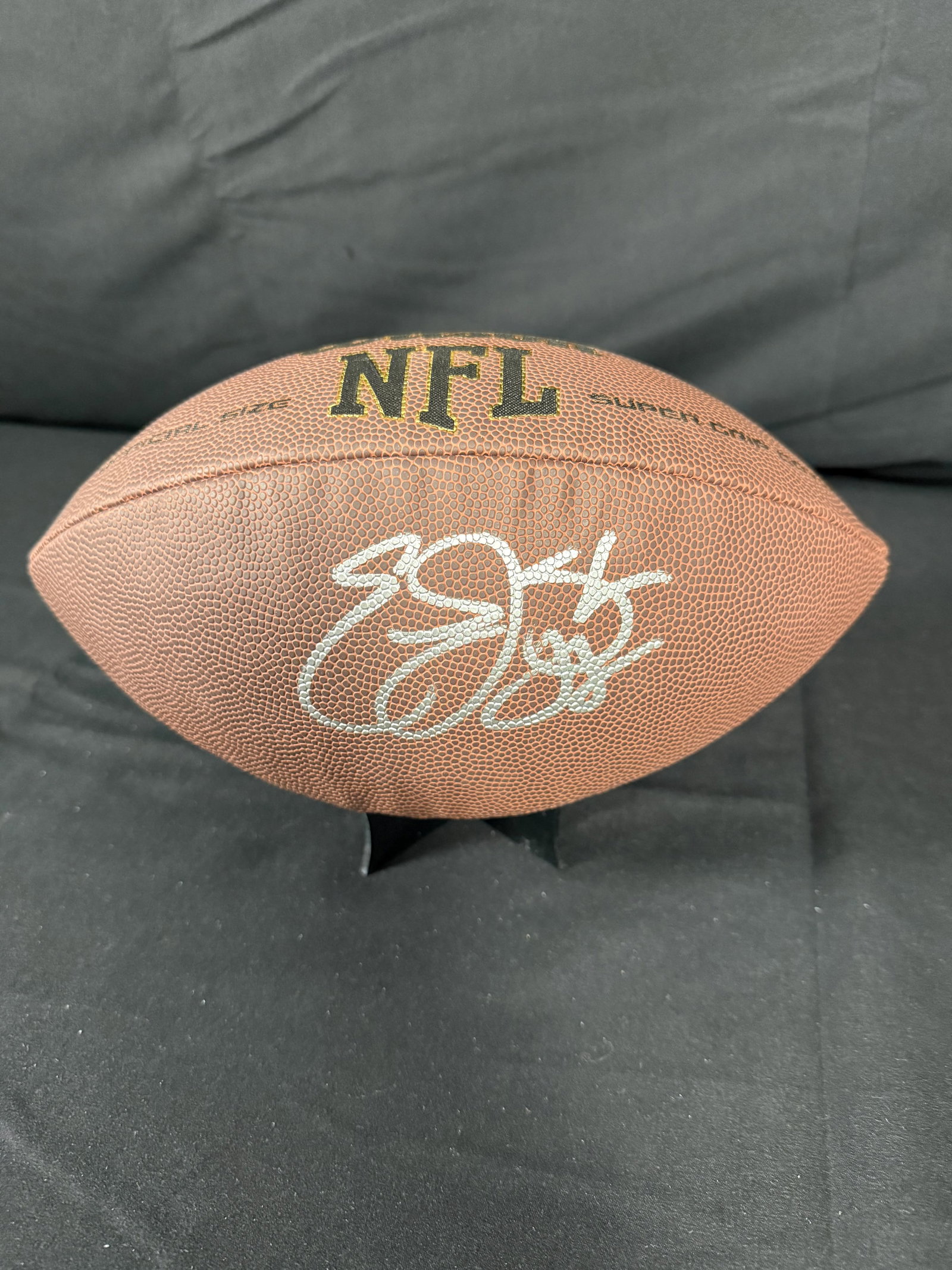 Emmit Smith Signed Football: Emmitt Smith signed Wilson NFL football with COA