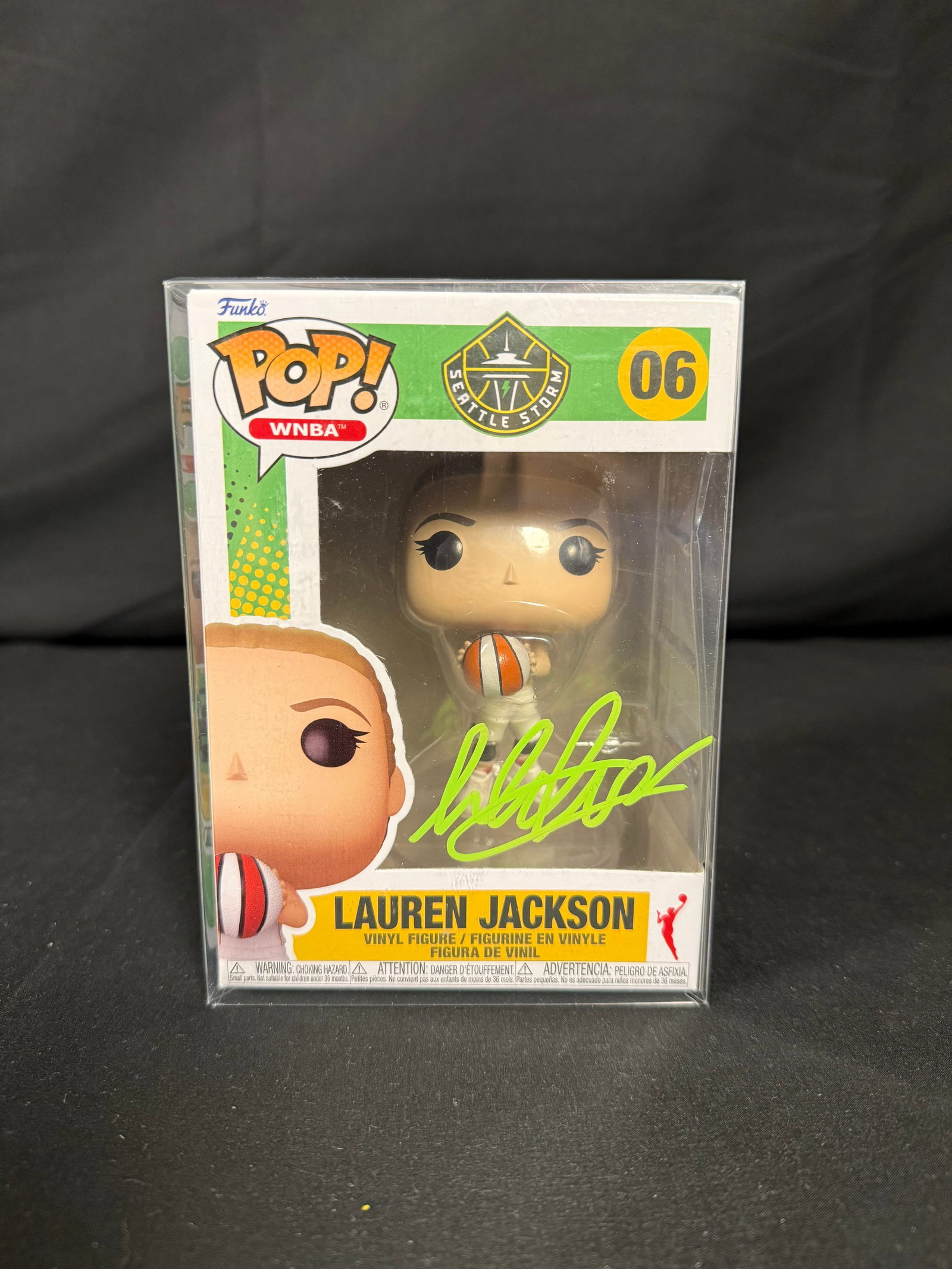 Lauren Jackson Signed Funko Pop: Lauren Jackson Seattle Storm signed Funko Pop WNBA #06 with COA