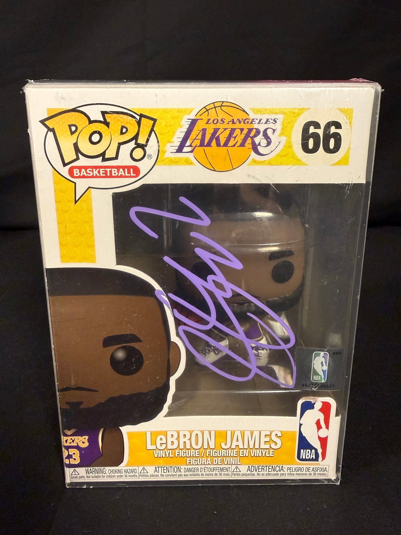 LeBron James Signed Funko Pop: LeBron James Los Angeles Lakers signed Funko Pop Basketball #66 with COA