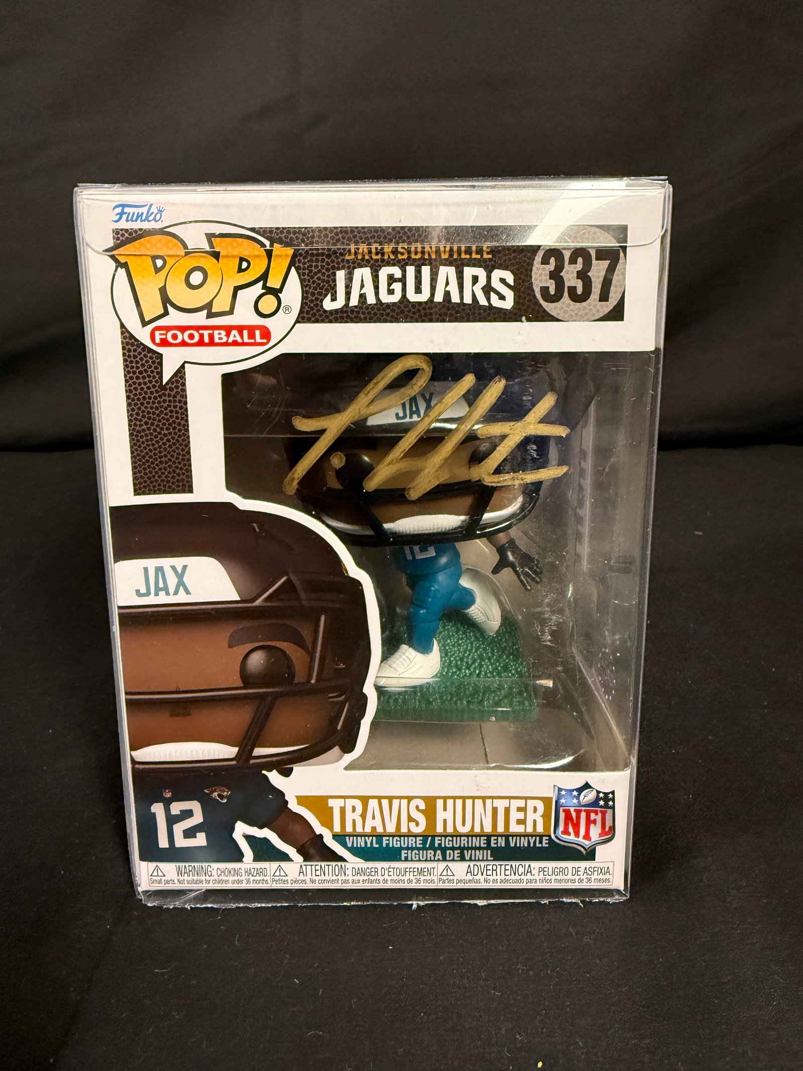 Travis Hunter Signed Funko Pop: Travis Hunter Jacksonville Jaguars signed Funko Pop Football #337 with COA