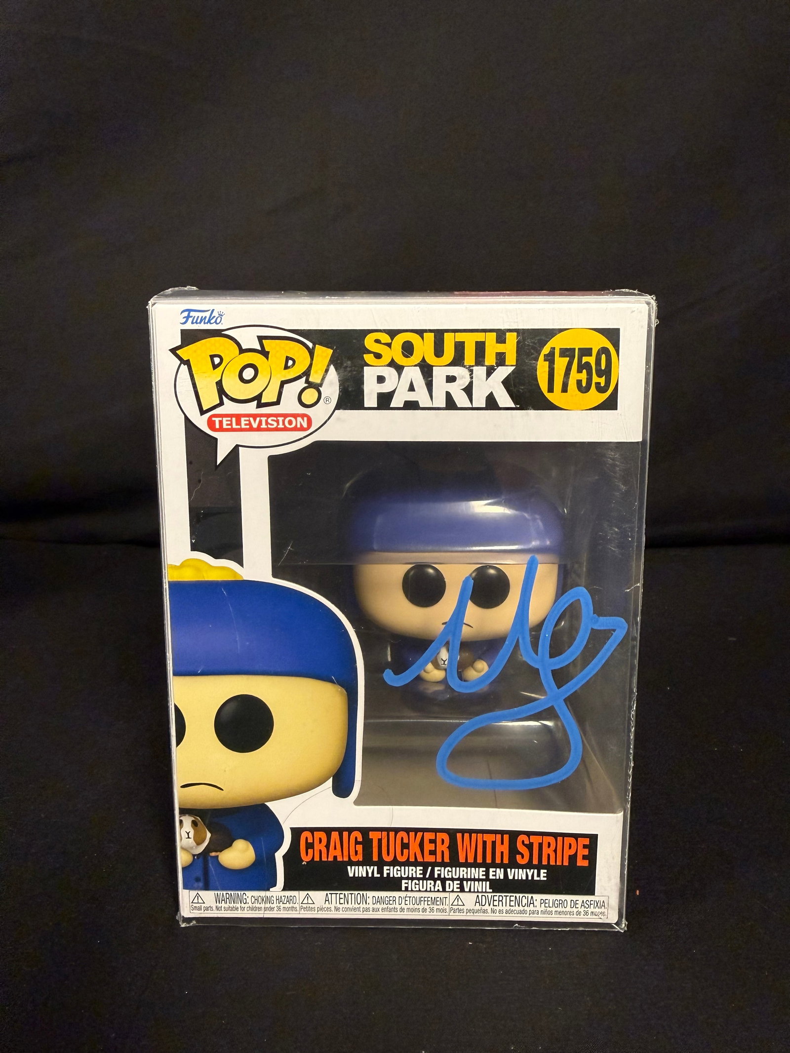 Craig Tucker with Stripe Signed Funko Pop: Matt Stone signed Craig Tucker with Stripe South Park Funko Pop #1759 with CAO