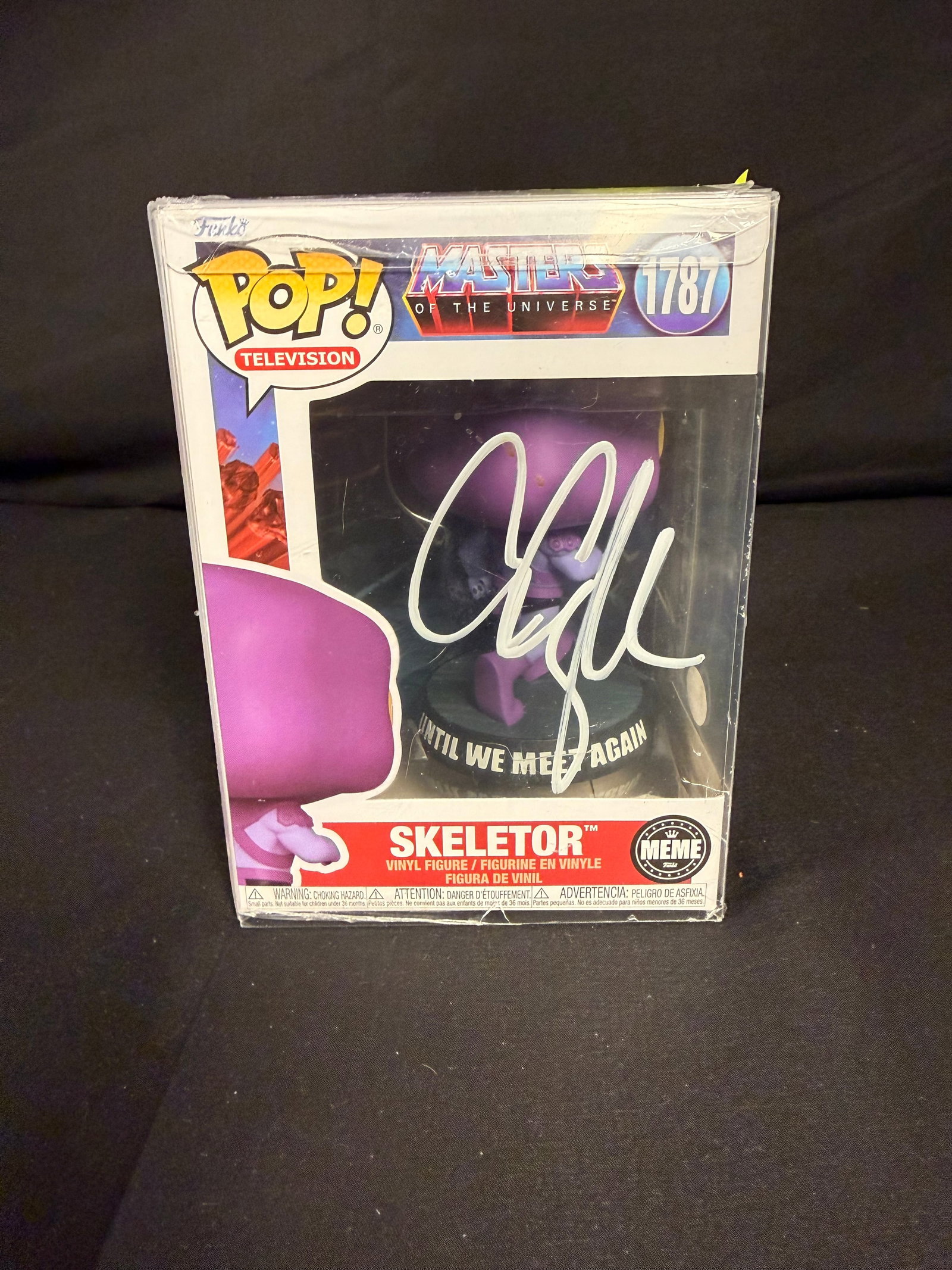 Skeletor Signed Funko Pop: Alan Oppenheimer signed Skeletor Masters of the Universe Funko Pop #1787 with COA