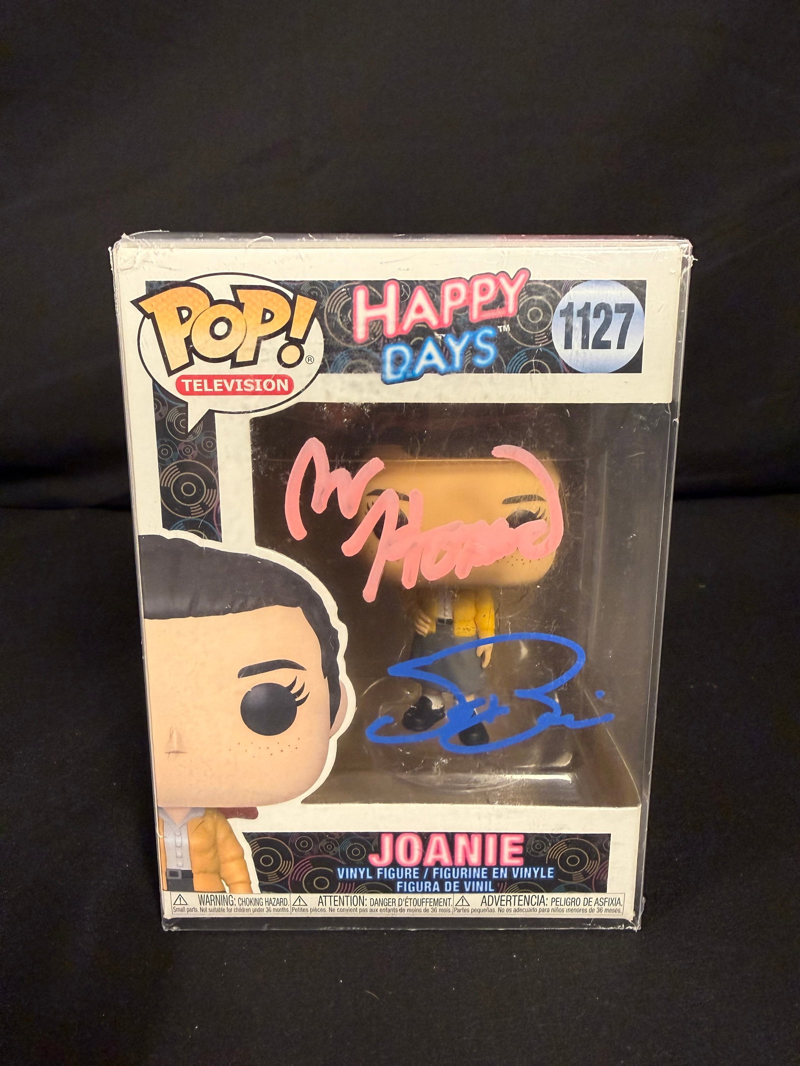 Joanie Signed Funko Pop: Ron Howard and Scott Baio signed Joanie Happy Days Funko Pop #1127 with COA