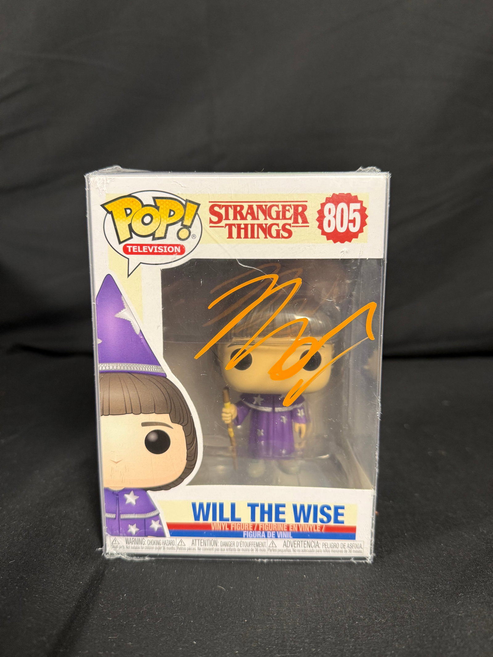 Will the Wise Signed Funko Pop: Noah Schnapp signed Will the Wise Stranger Things Funko Pop #805 with COA
