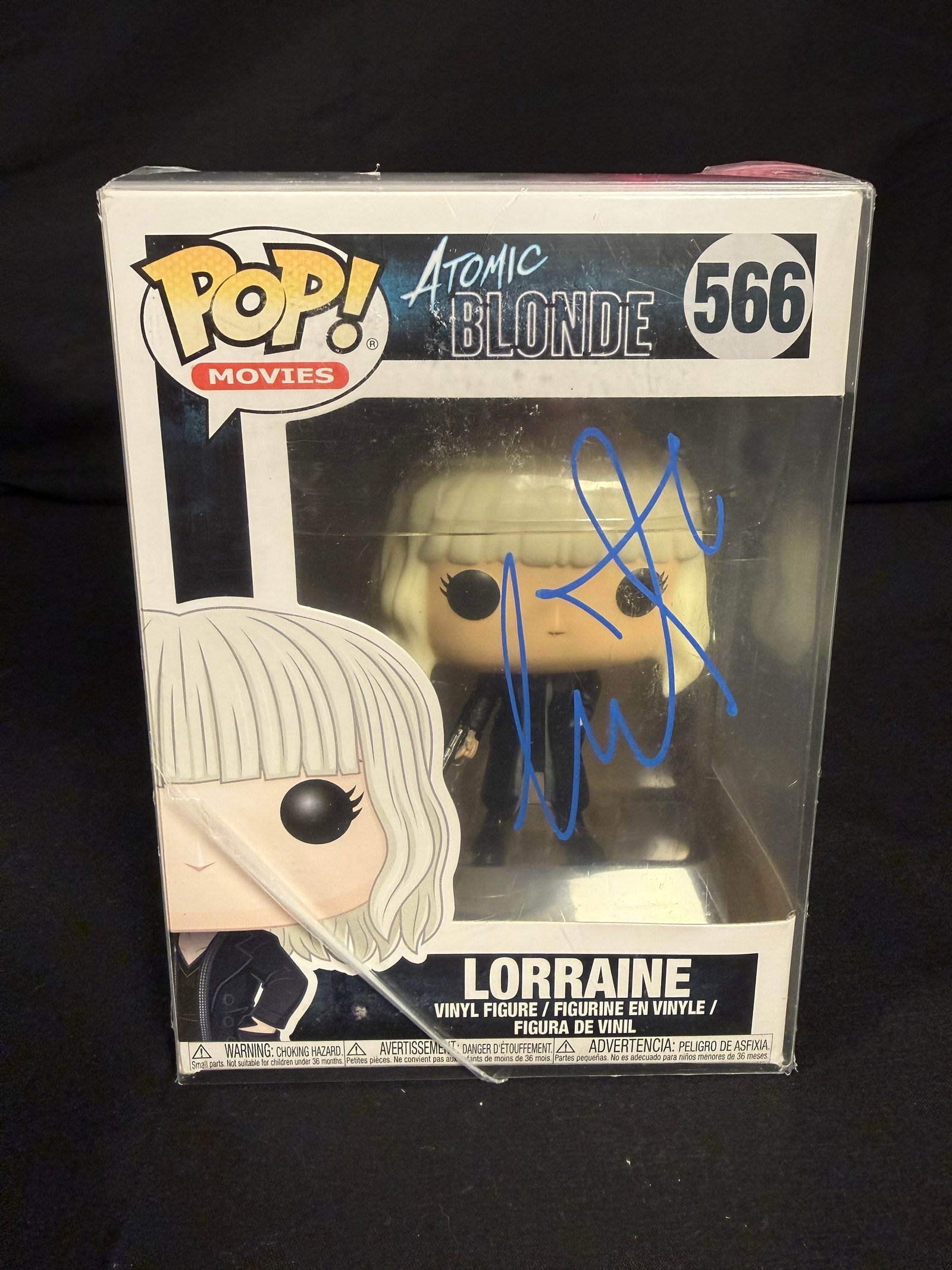 Lorraine Signed Funko Pop: Charlize Theron signed Lorraine Atomic Blonde Funko Pop #566 with COA